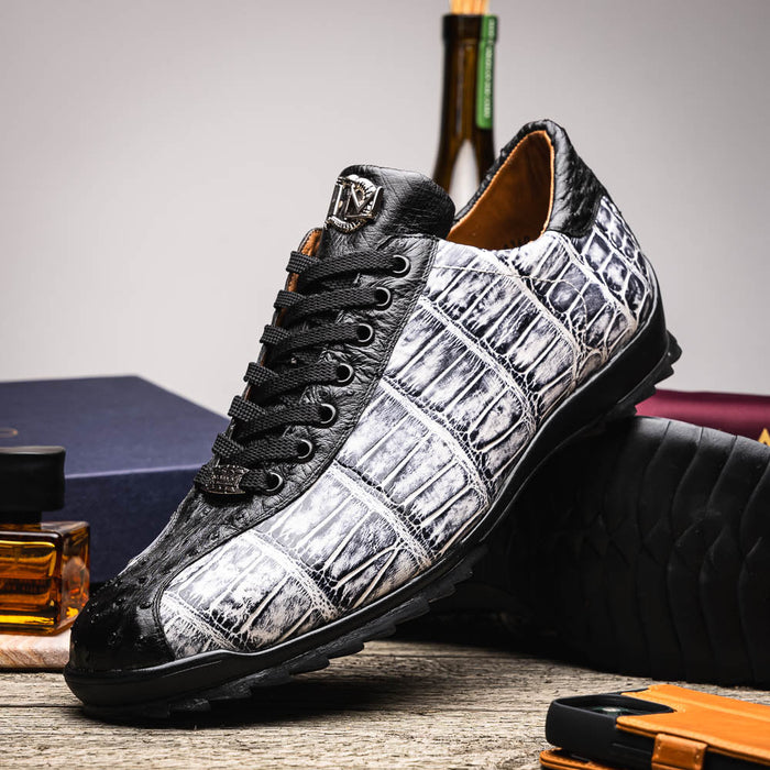 Marco_Di_Milano Saulo Newspaper Black Leather Luxury Shoe