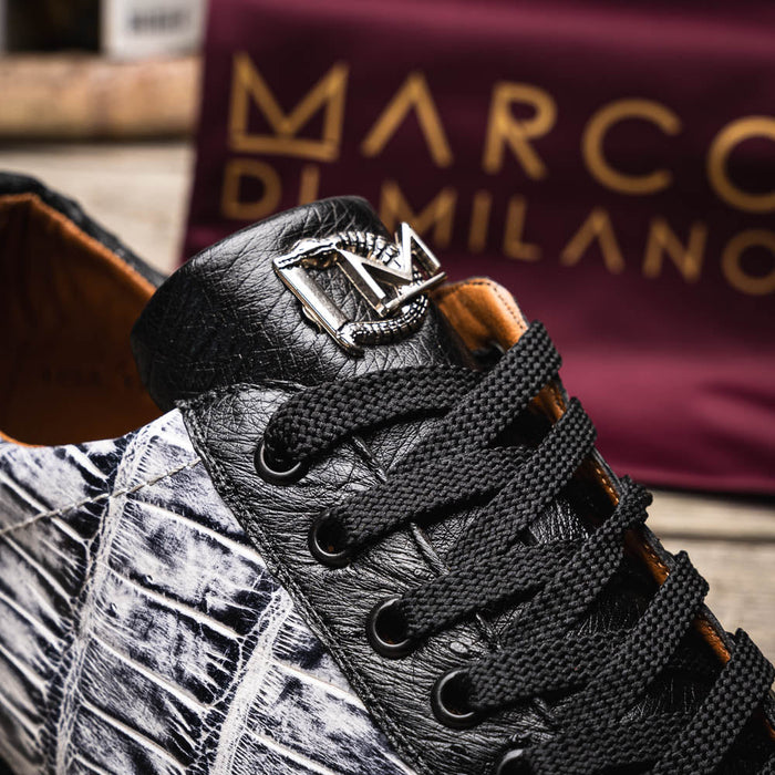 Marco_Di_Milano Saulo Newspaper Black Leather Luxury Shoe