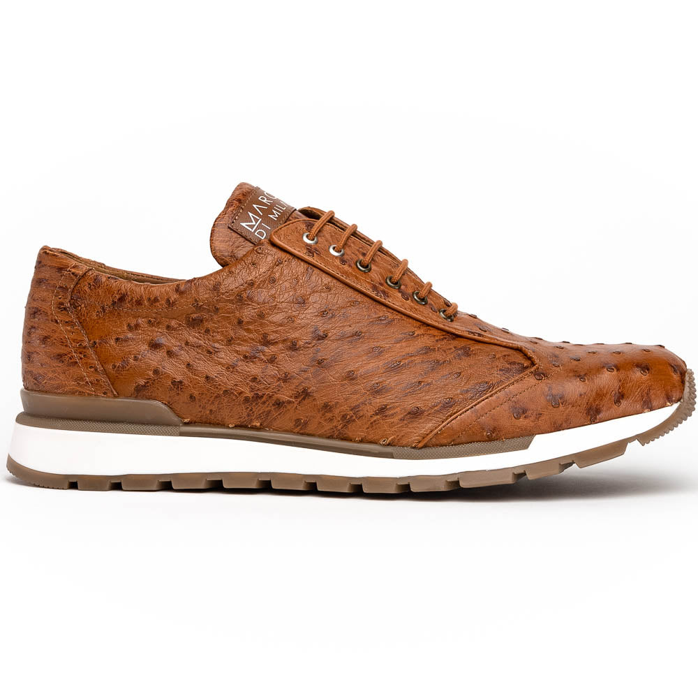 Marco Di Milano Scanno Cognac Ostrich Quill Sneakers