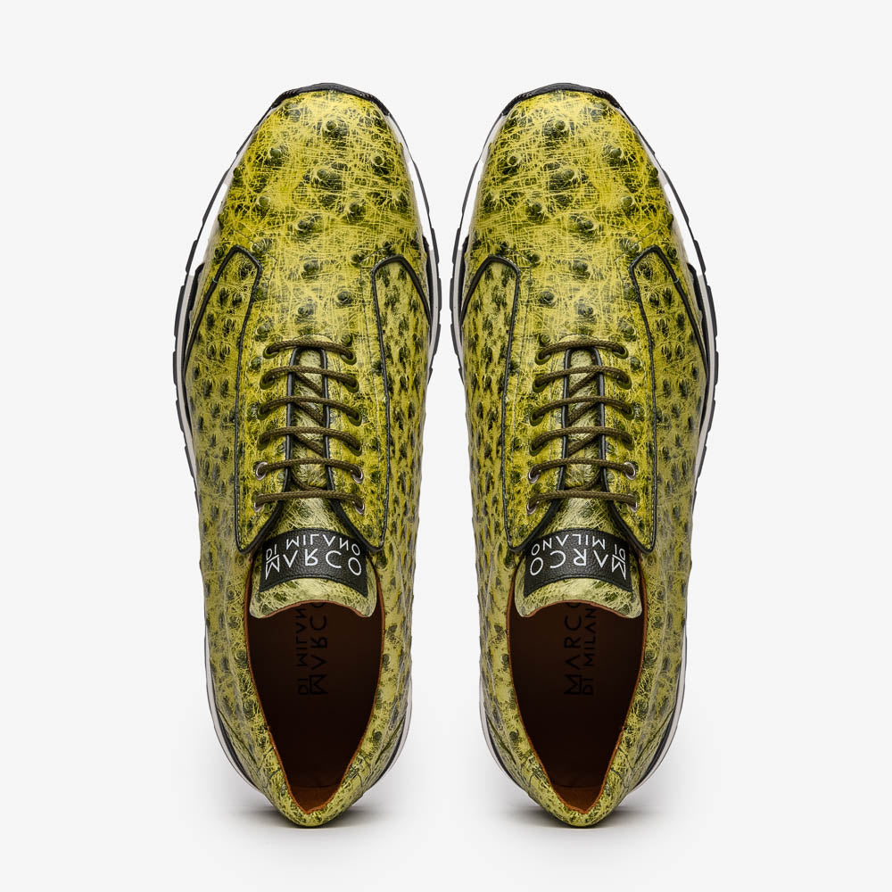 Marco Di Milano Scanno Green Ostrich Quill Sneakers