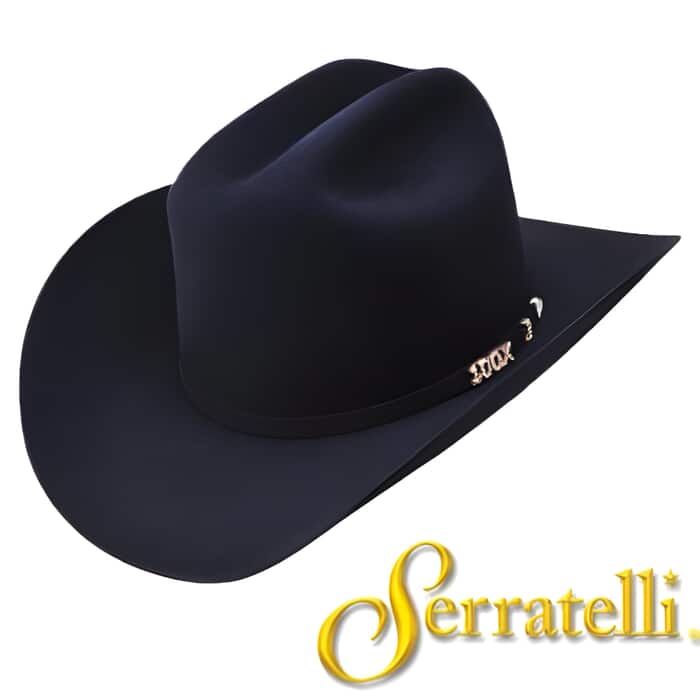 Serratelli Hat Company-100x Beaver Fur Felt western Hat – Dark color black