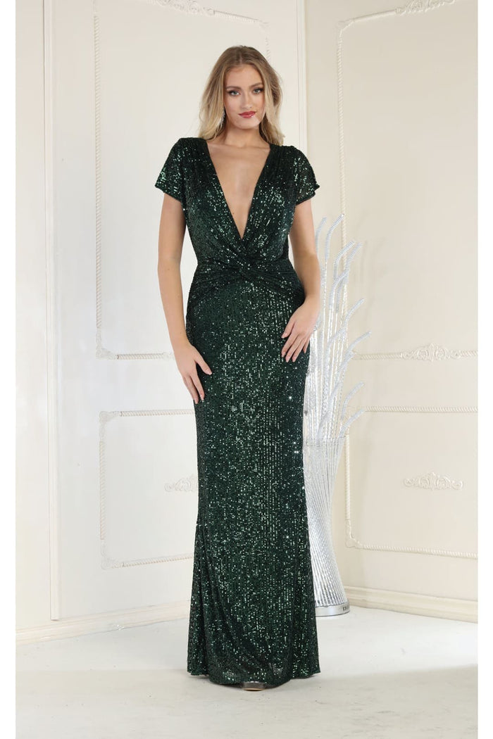 Plus Size Long Evening Gown Maxi Formal Dress for Women By Royal Queen RQ7794