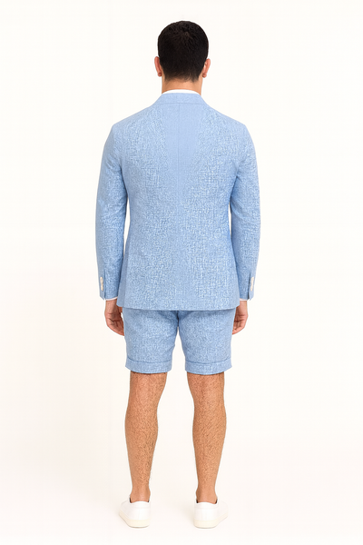 Shorts Set Pants Light Blue Summer Suit For Men
