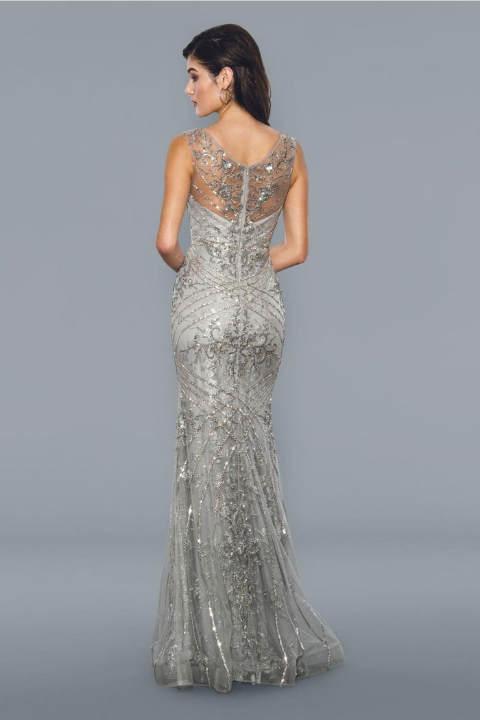 Silver Prom Dress Mermaid Formal Evening Gown Stella Couture 21048