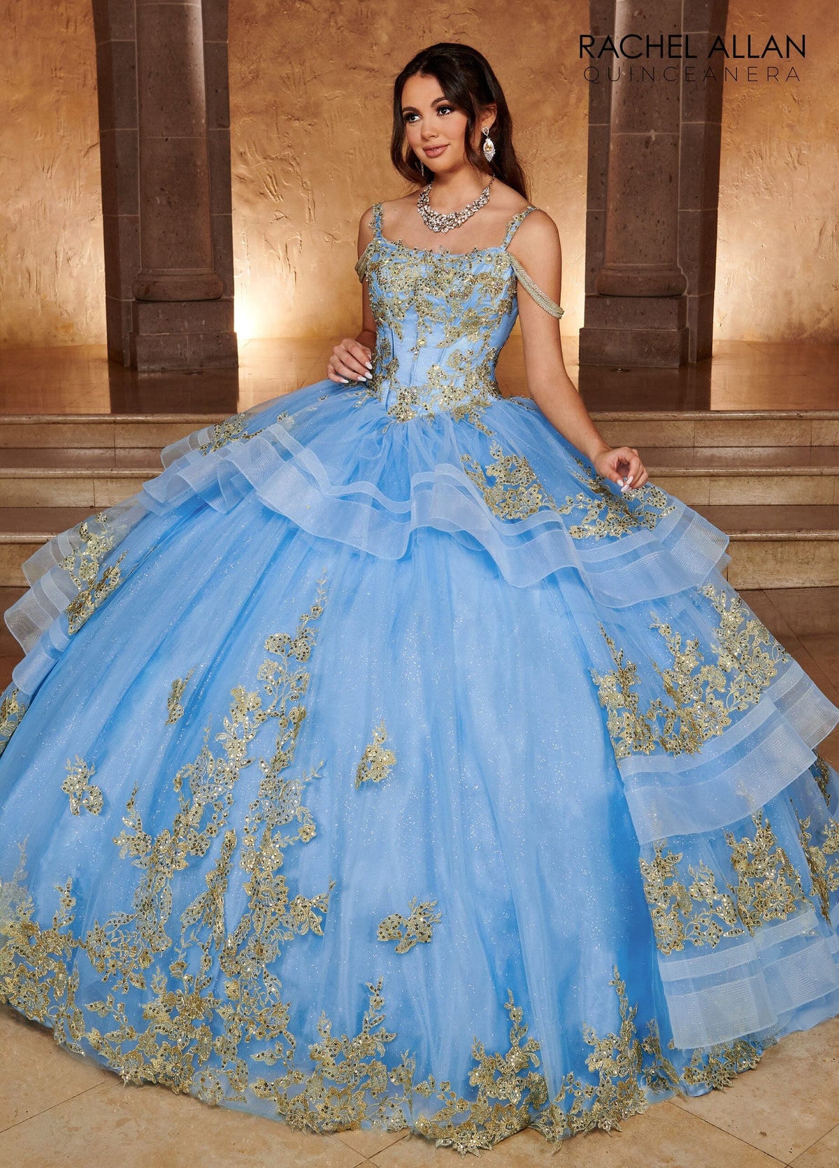 Rachel Allan RQ2169 Sleeveless Layered Quinceanera Dress