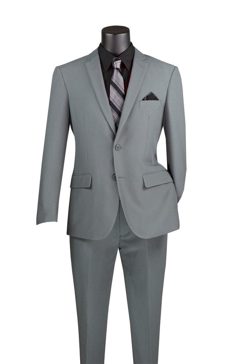 Slim Fit 2 Piece Medium Grey Suit by Vinci