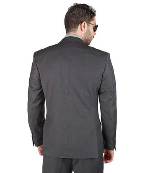 Slim Fit 2 Button Double Vented Men Charcoal Grey Suit - Dress Suit For Men