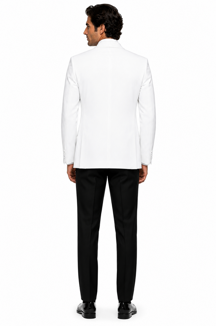 Snow White Dinner Jacket 100% Poly - Cheap Priced Blazer Jacket For Men Online1 Button Shawl Collar