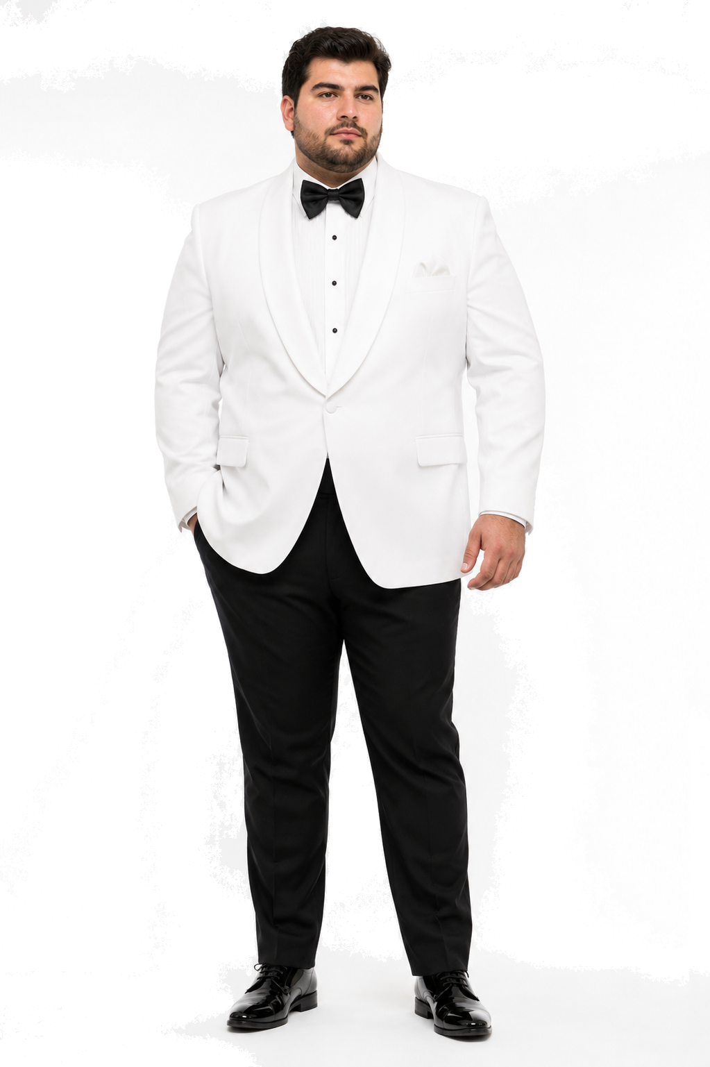 Snow White Dinner Jacket 100% Poly - Cheap Priced Blazer Jacket For Men Online1 Button Shawl Collar