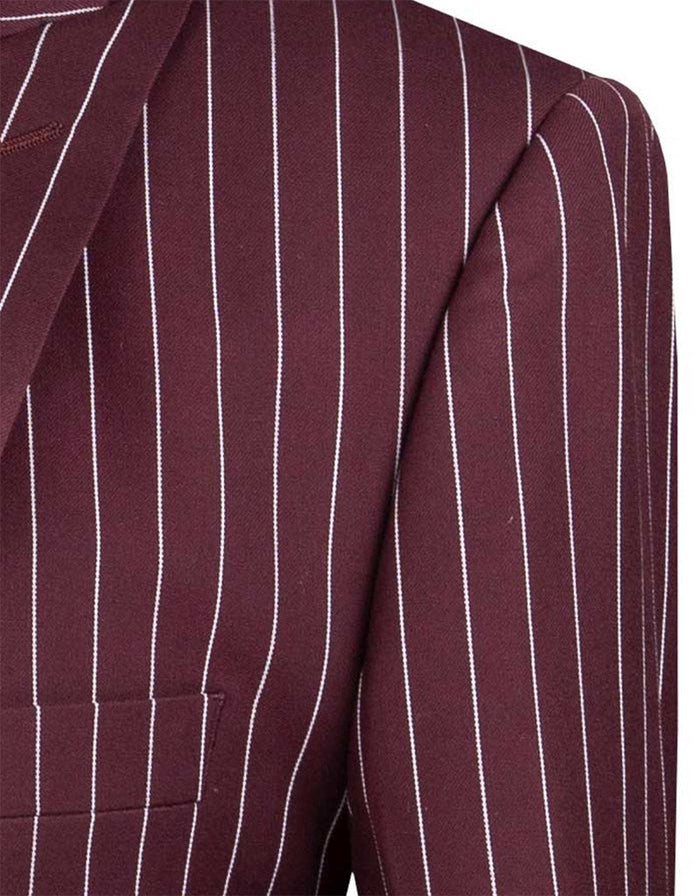 Odyssey Burgundy Stripe 3 Piece Suit by Vinci