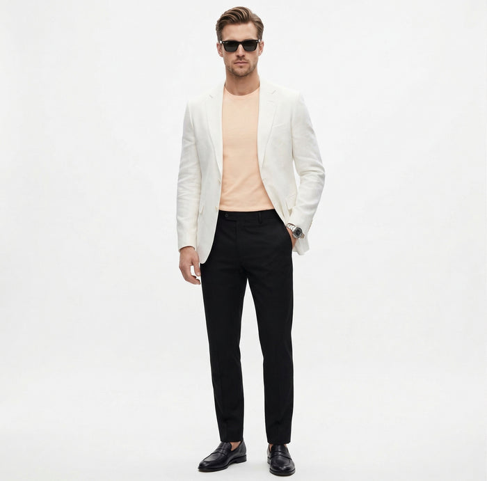 Miami Vice  Sonny Crockett Mens White Blazer – Classic Fit Formal Casual Dress Jacket for Business and Wedding Iconic Characters  Pop Culture