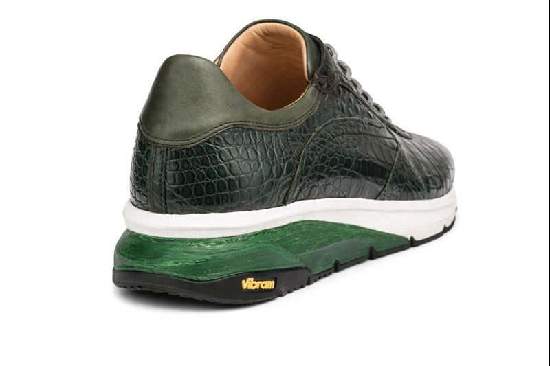 Men's Quevedo Green Crocodile Sneaker by Mezlan