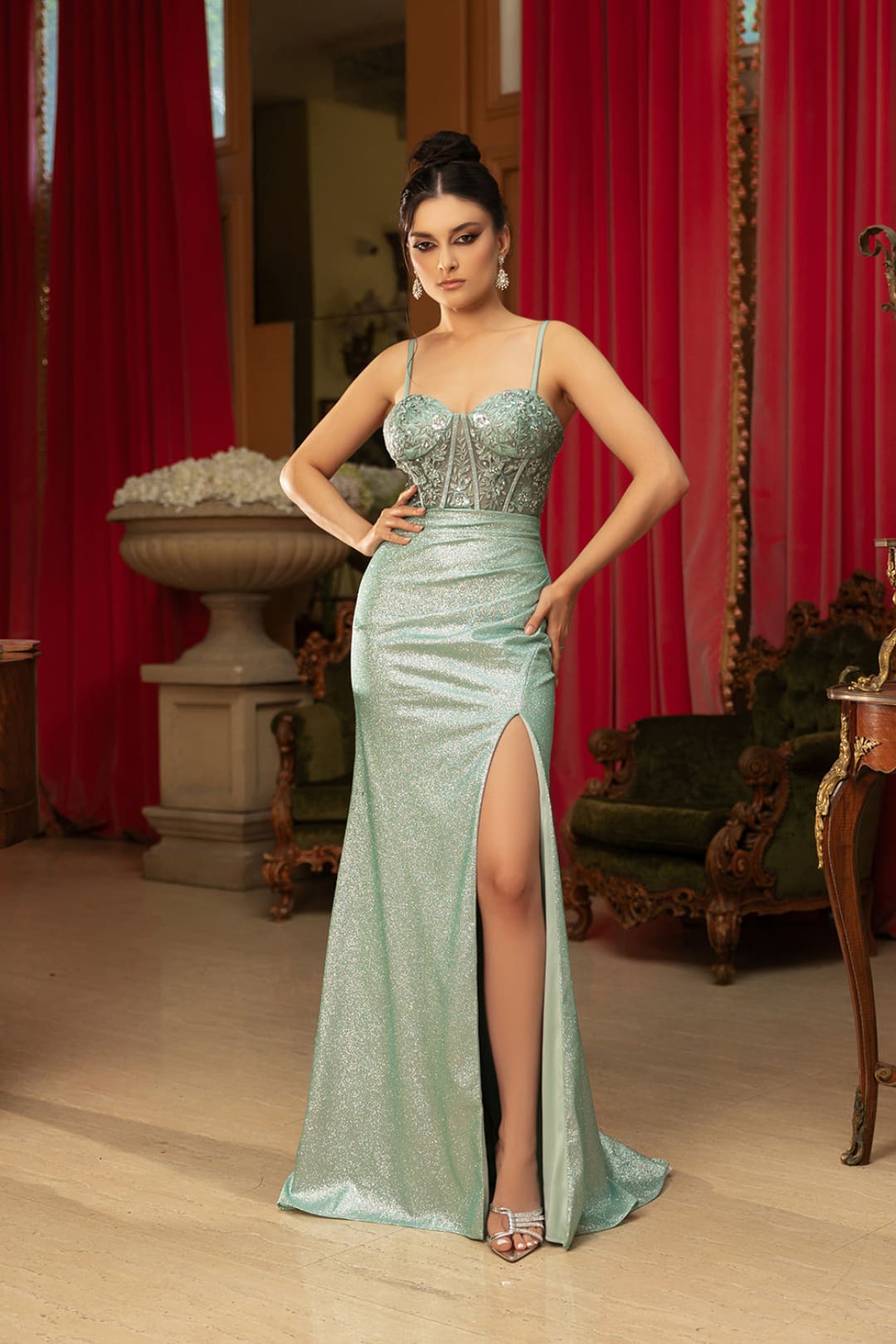 Special Occasion Gown Sweetheart Sheath Prom Dress By May Queen MQ2106