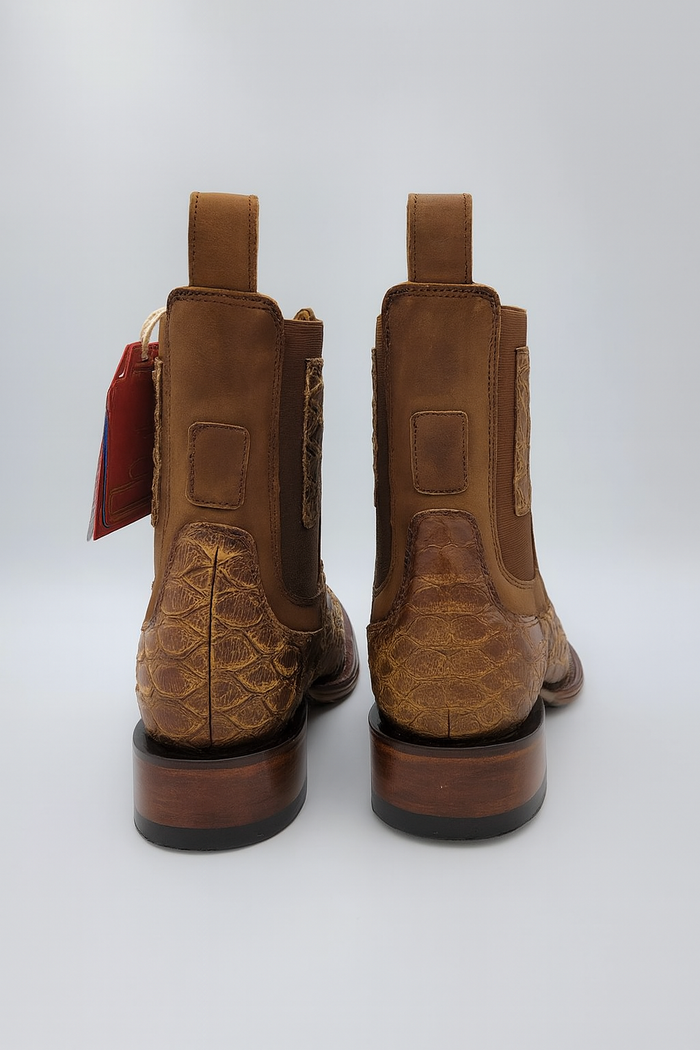 Square Toe Ankle Boots Python Print Oryx