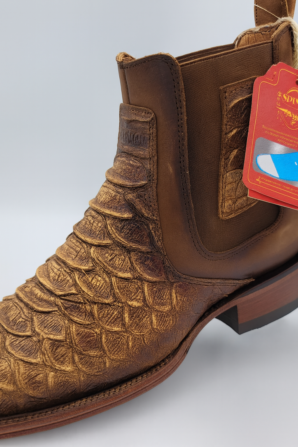 Square Toe Ankle Boots Python Print Oryx