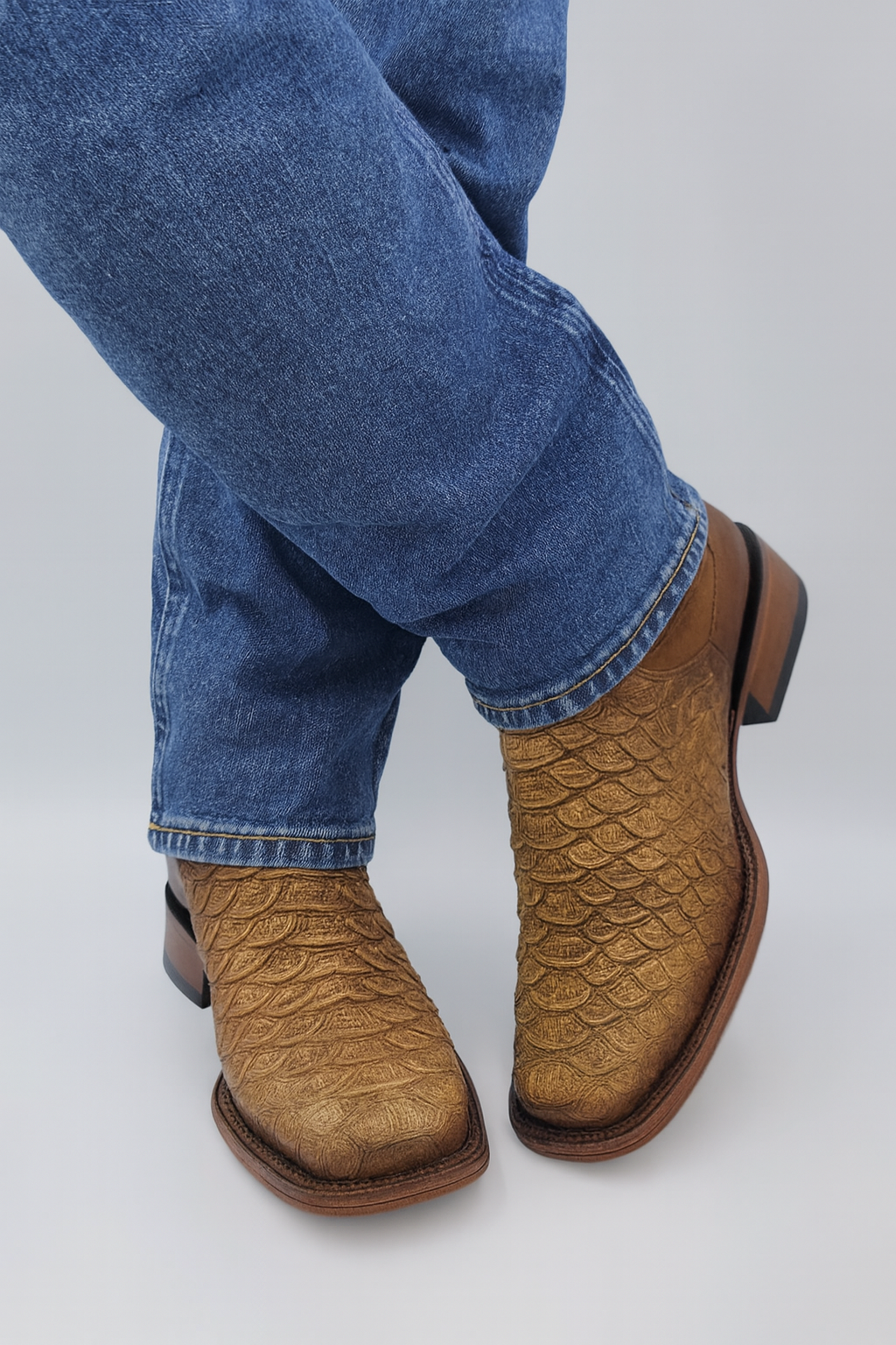 Square Toe Ankle Boots Python Print Oryx