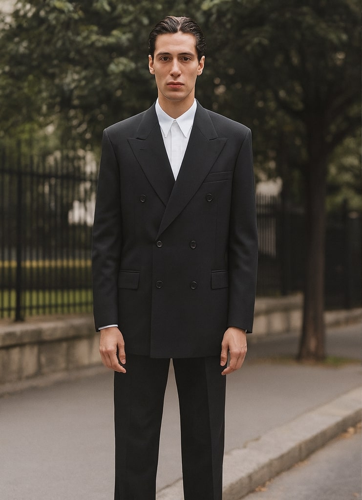 Steve Harvey Black Double Breasted Suit Modern Fit
