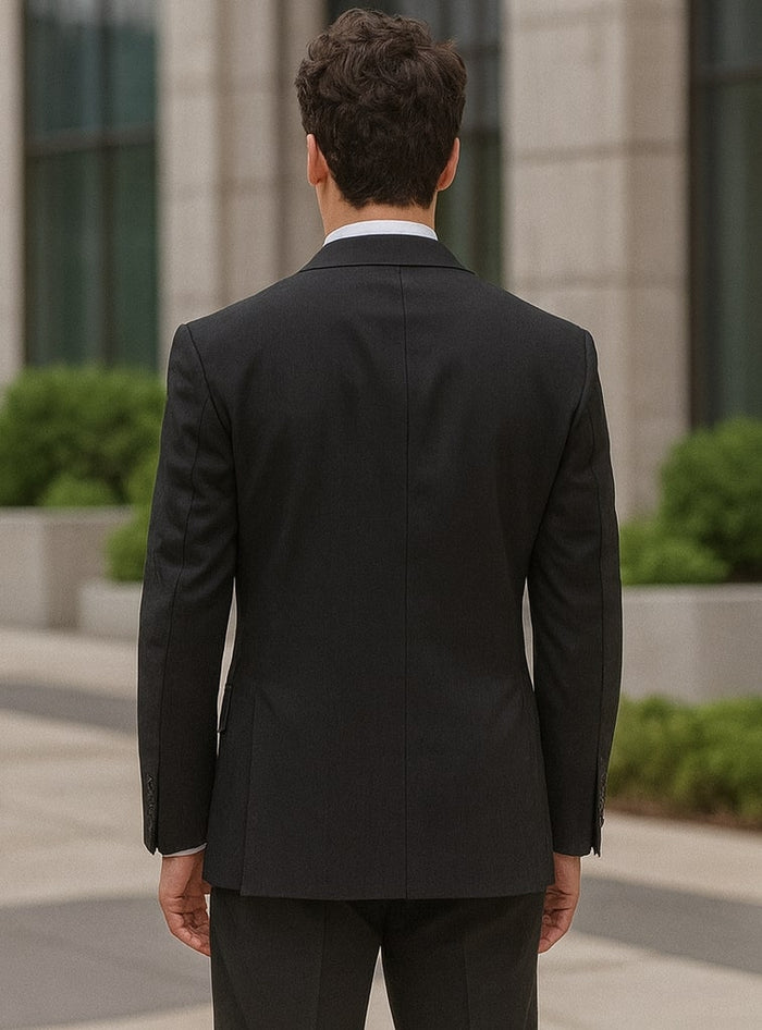 Steve Harvey Black Double Breasted Suit Modern Fit