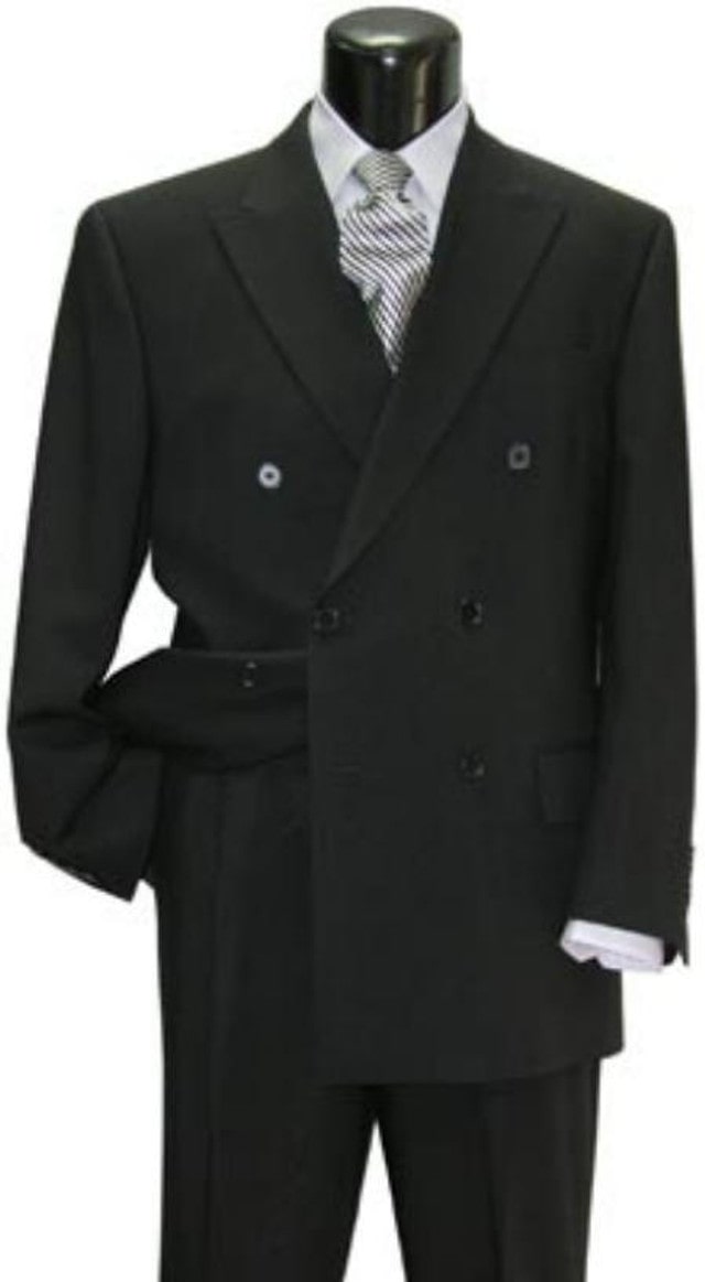 Steve Harvey Black Double Breasted Suit Modern Fit