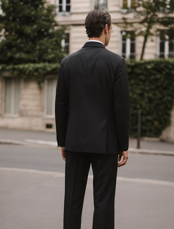 Steve Harvey Black Double Breasted Suit Modern Fit