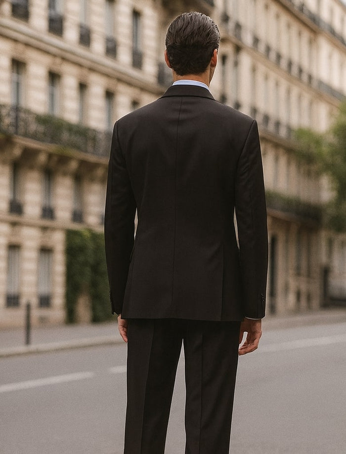 Steve Harvey Black Double Breasted Suit Modern Fit