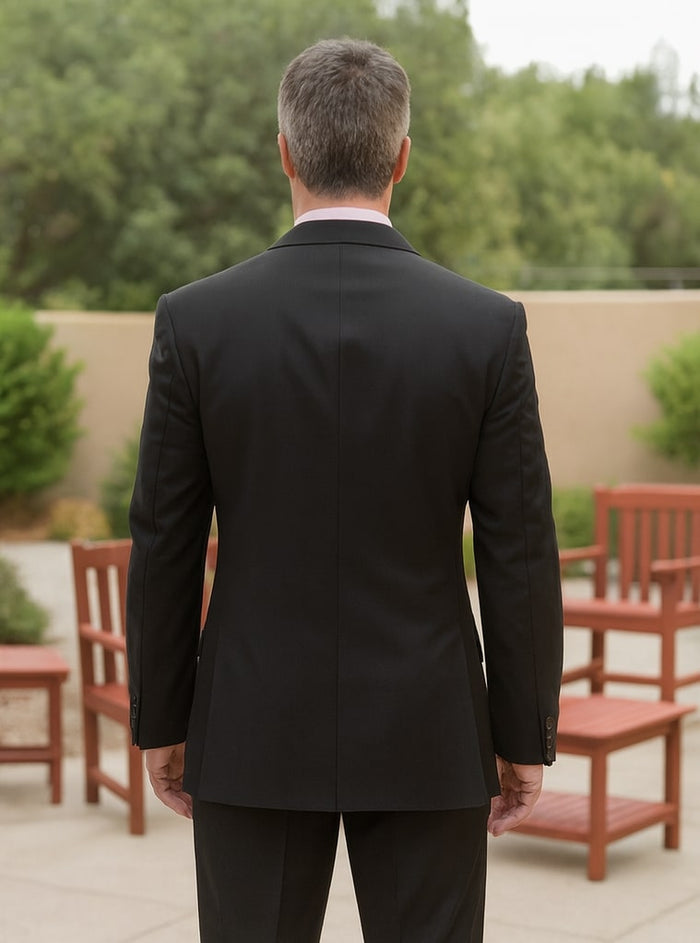 Steve Harvey Black Double Breasted Suit Modern Fit