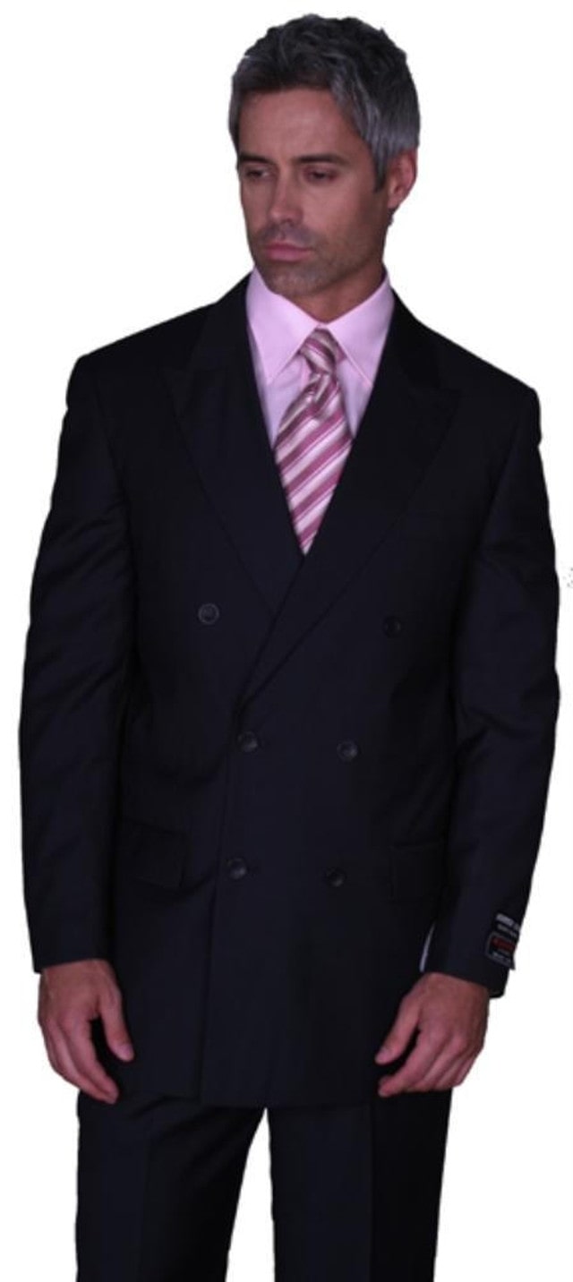 Steve Harvey Black Double Breasted Suit Modern Fit