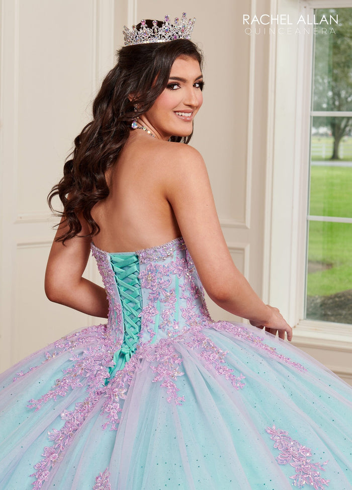 Rachel Allan RQ1120 Strapless Bell Sleeve Quinceanera Dress
