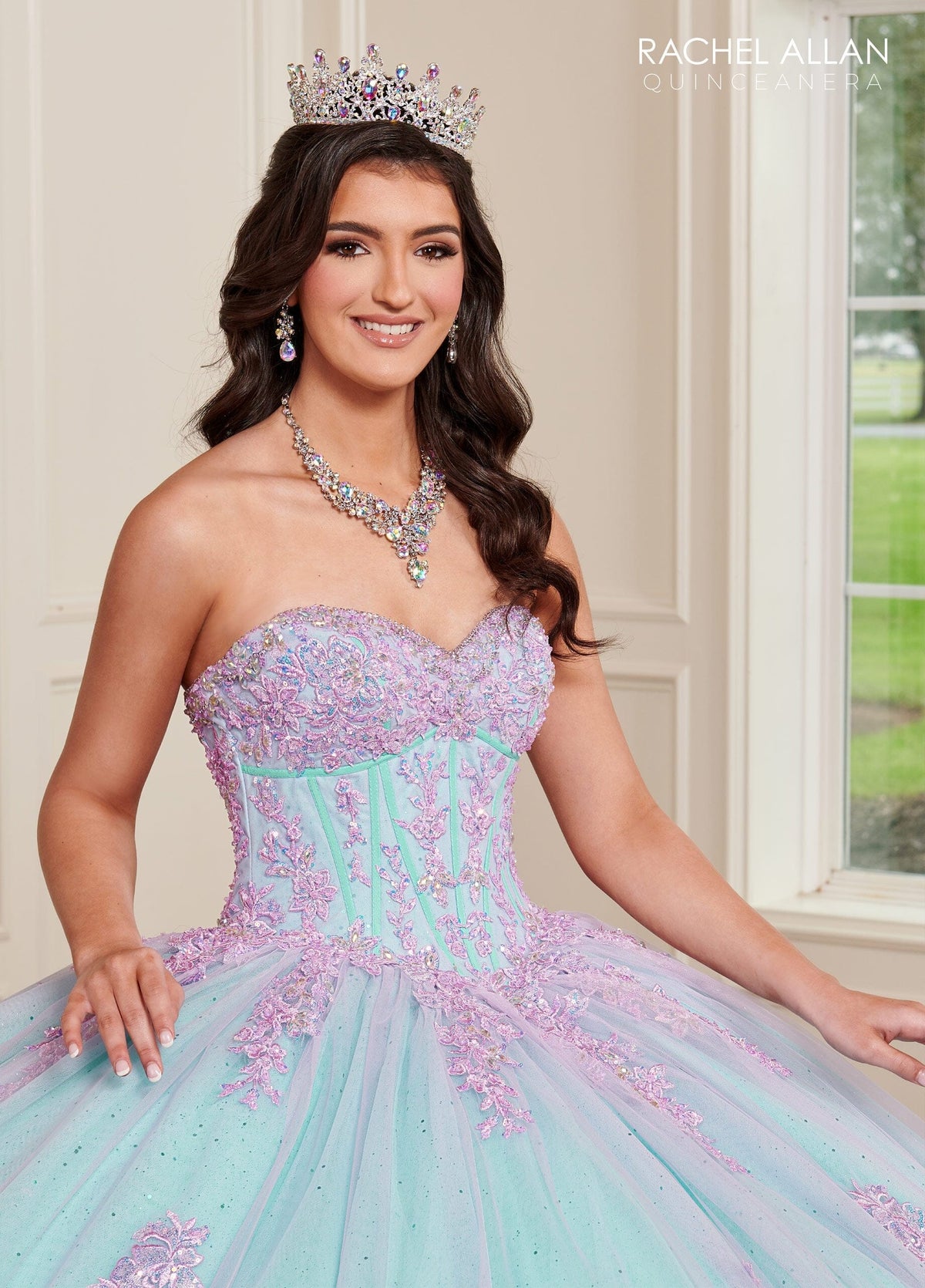 Rachel Allan RQ1120 Strapless Bell Sleeve Quinceanera Dress