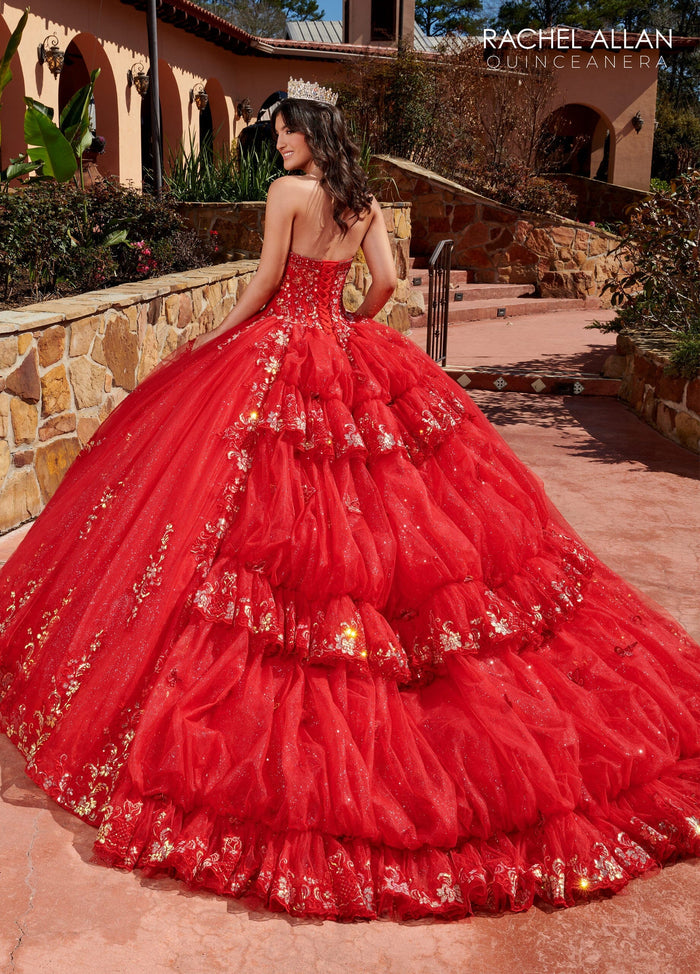Rachel Allan RQ2178 Strapless Bell Sleeve Quinceanera Dress