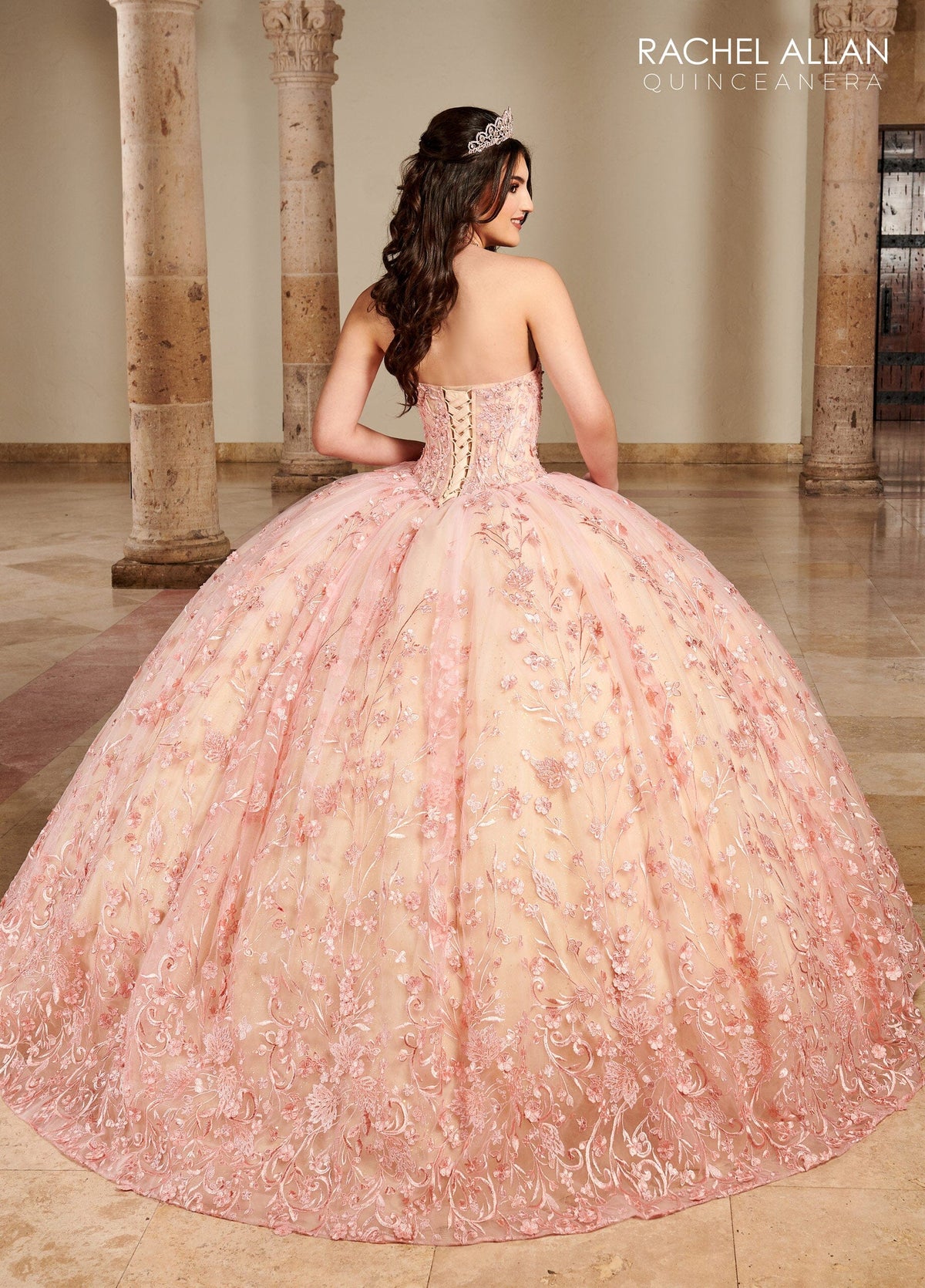 Rachel Allan RQ1123 Strapless Puff Sleeve Quinceanera Dress