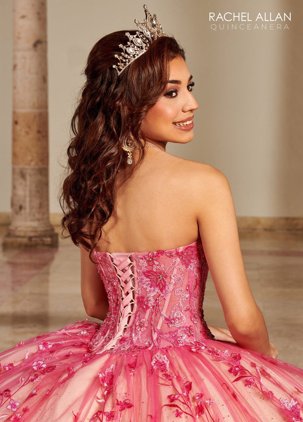 Rachel Allan RQ1123 Strapless Puff Sleeve Quinceanera Dress