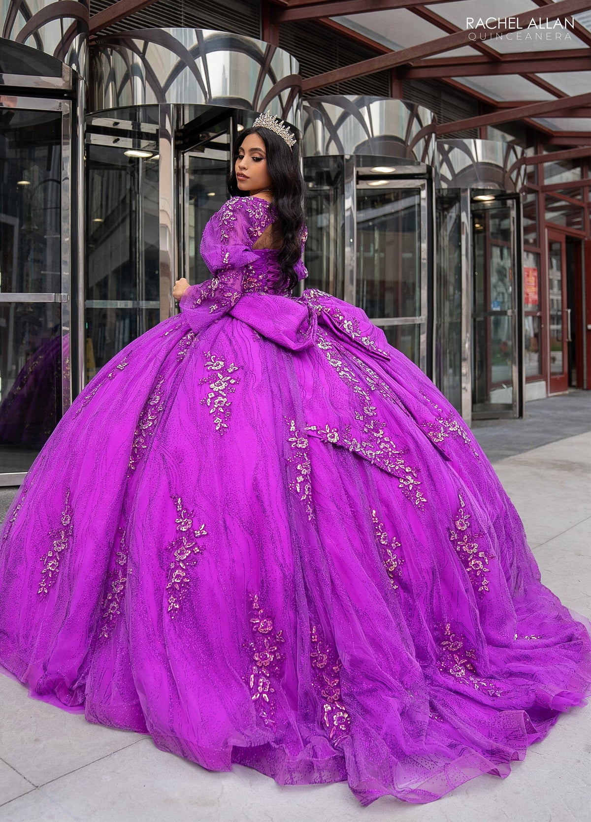 Rachel Allan RQ1135 Strapless Puff Sleeve Quinceanera Dress