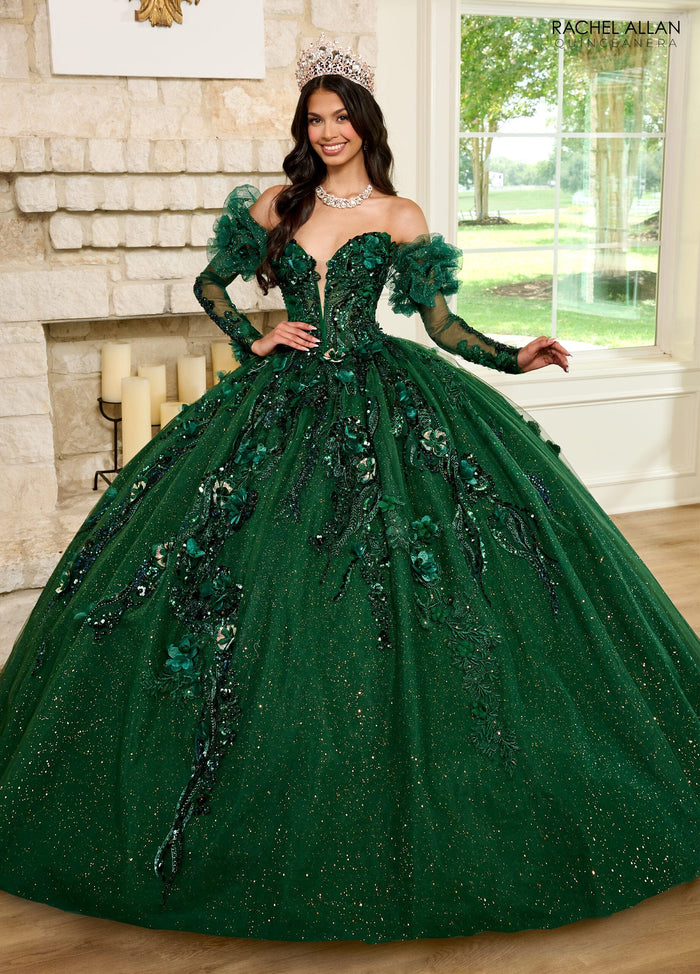 Rachel Allan RQ2184 Strapless Puff Sleeve Quinceanera Dress