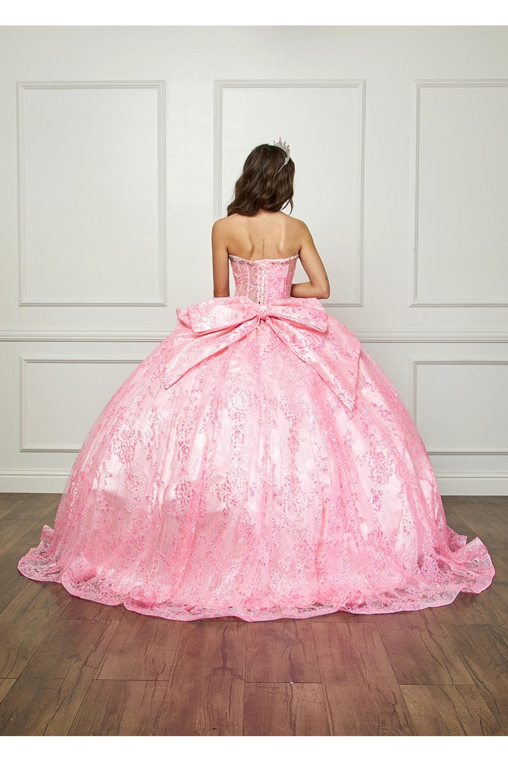 Strapless Sheer Corset Ball Gown by Bella Princess PQ1058