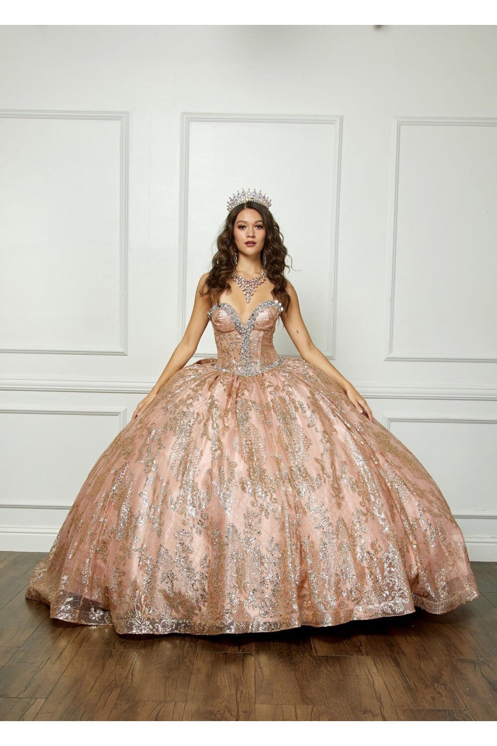 Strapless Sheer Corset Ball Gown by Bella Princess PQ1058