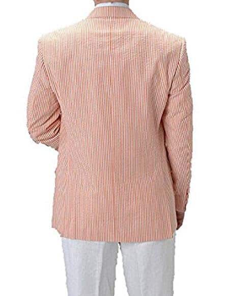 Striped Seersucker Orange Blazer