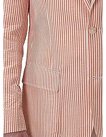 Striped Seersucker Orange Blazer