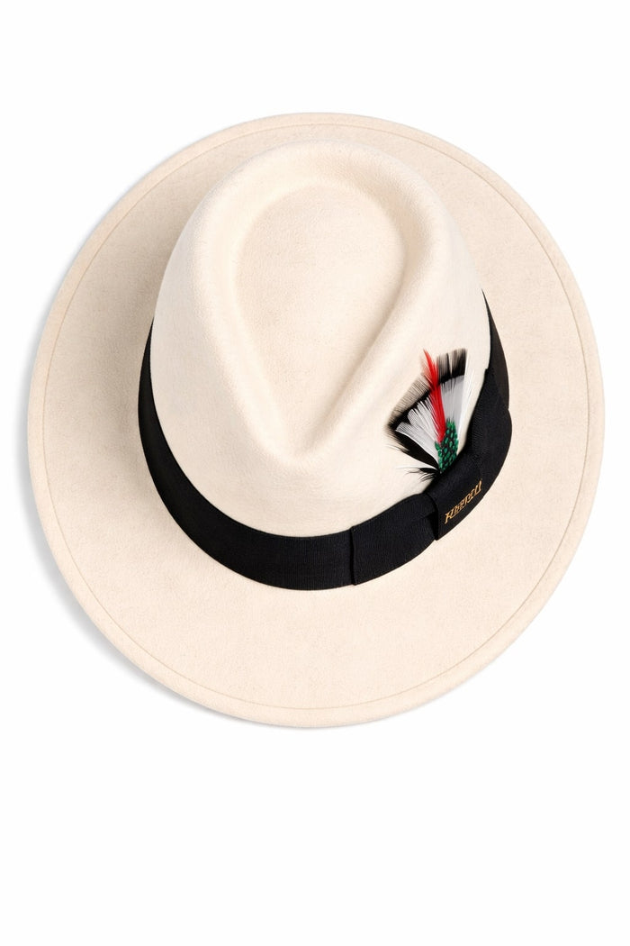 Gangster Wool Fedora Hat With Removable Feather