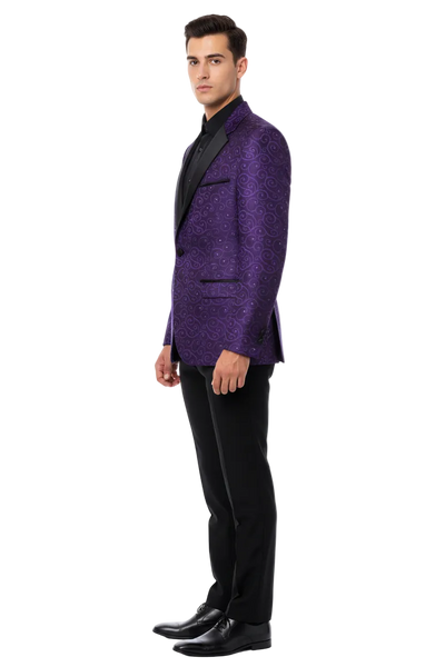 Floral ~ Flower Sportcoat ~ Paisley Jacket ~ Shiny ~ Fashion Purple Fancy Party Best Cheap Blazer Suit Jacket For Affordable Cheap Priced Unique Fancy For Men Available Big Sizes on sale Men Affordable Sport Coats Sale