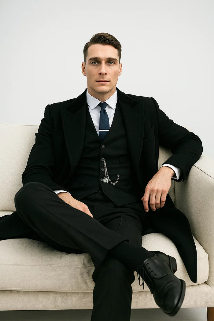 Thomas Shelby Black Vested Suit & Overcoat