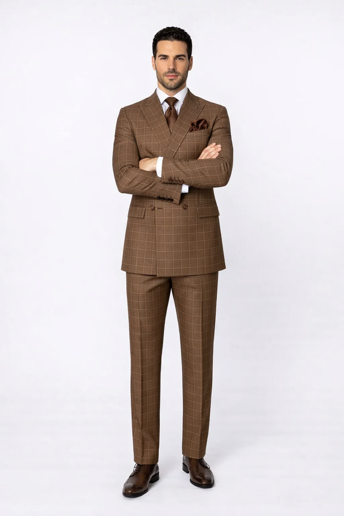 Rossiman Baggy Pleated Wool Suit Pants