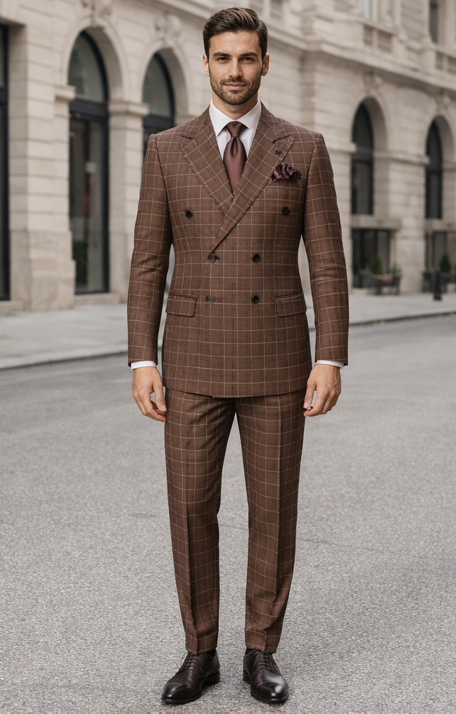 Rossiman Baggy Pleated Wool Suit Pants