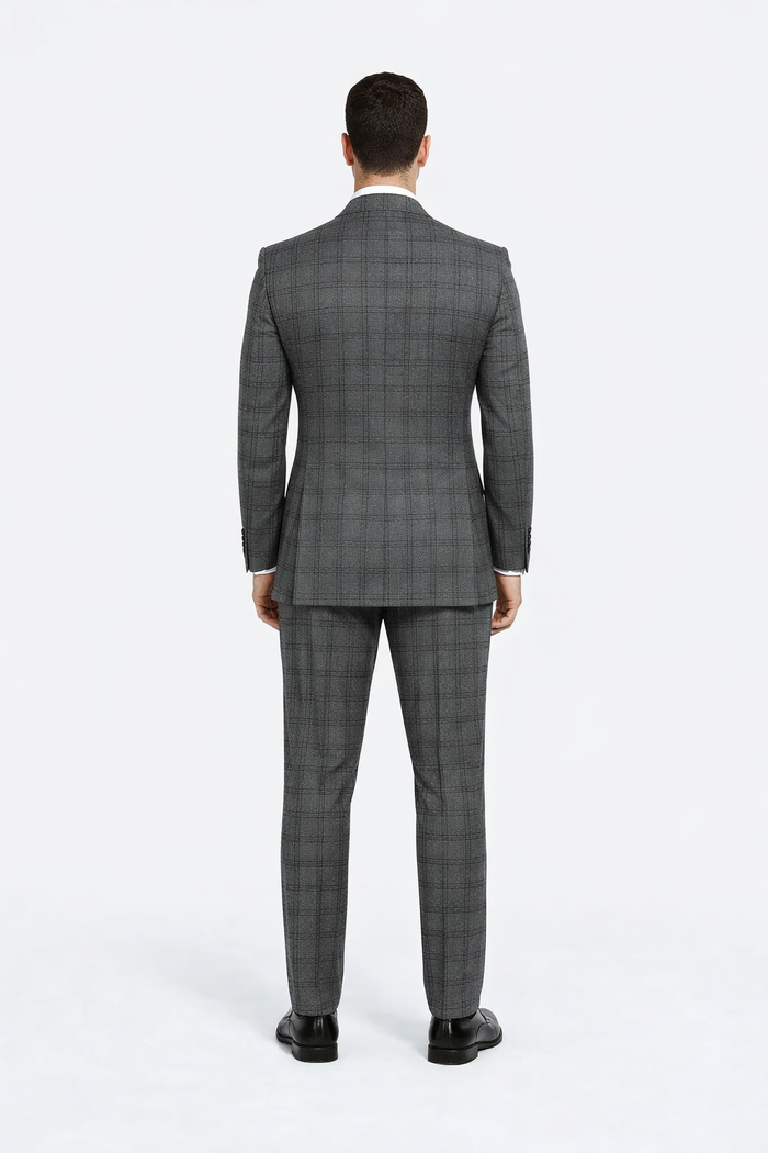 Rossiman Wool Suit with Wide-Leg Pleated Pants