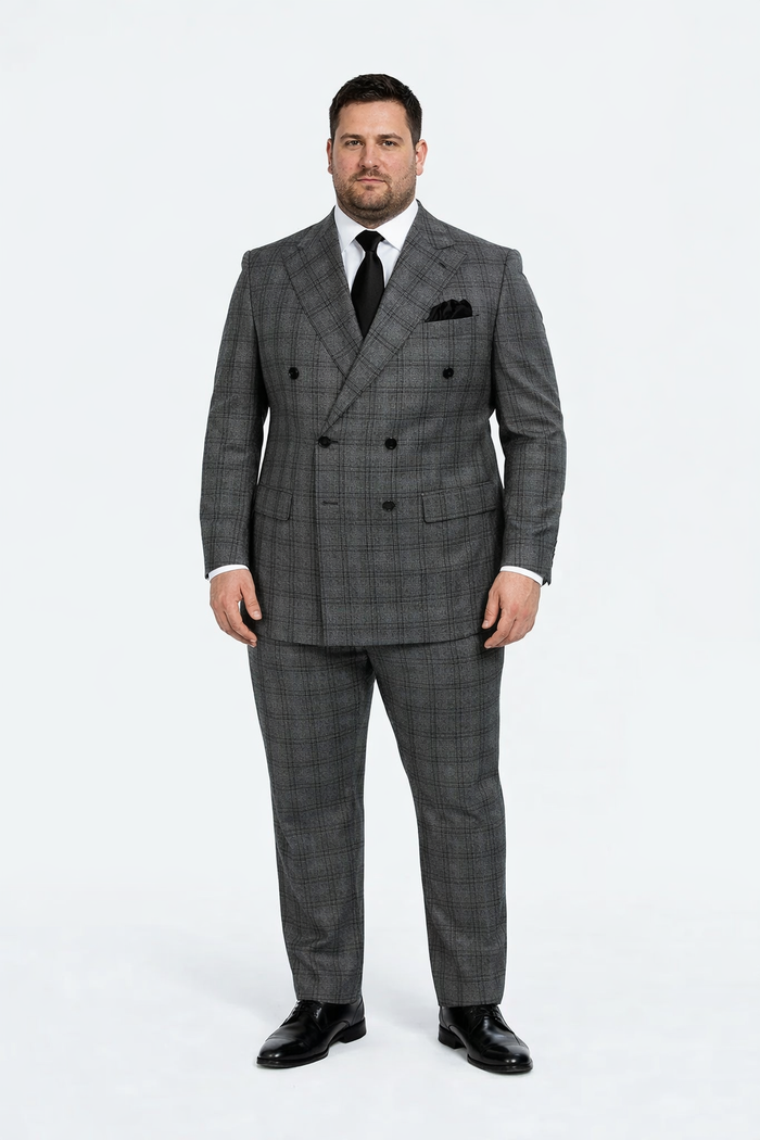 Rossiman Wool Suit with Wide-Leg Pleated Pants