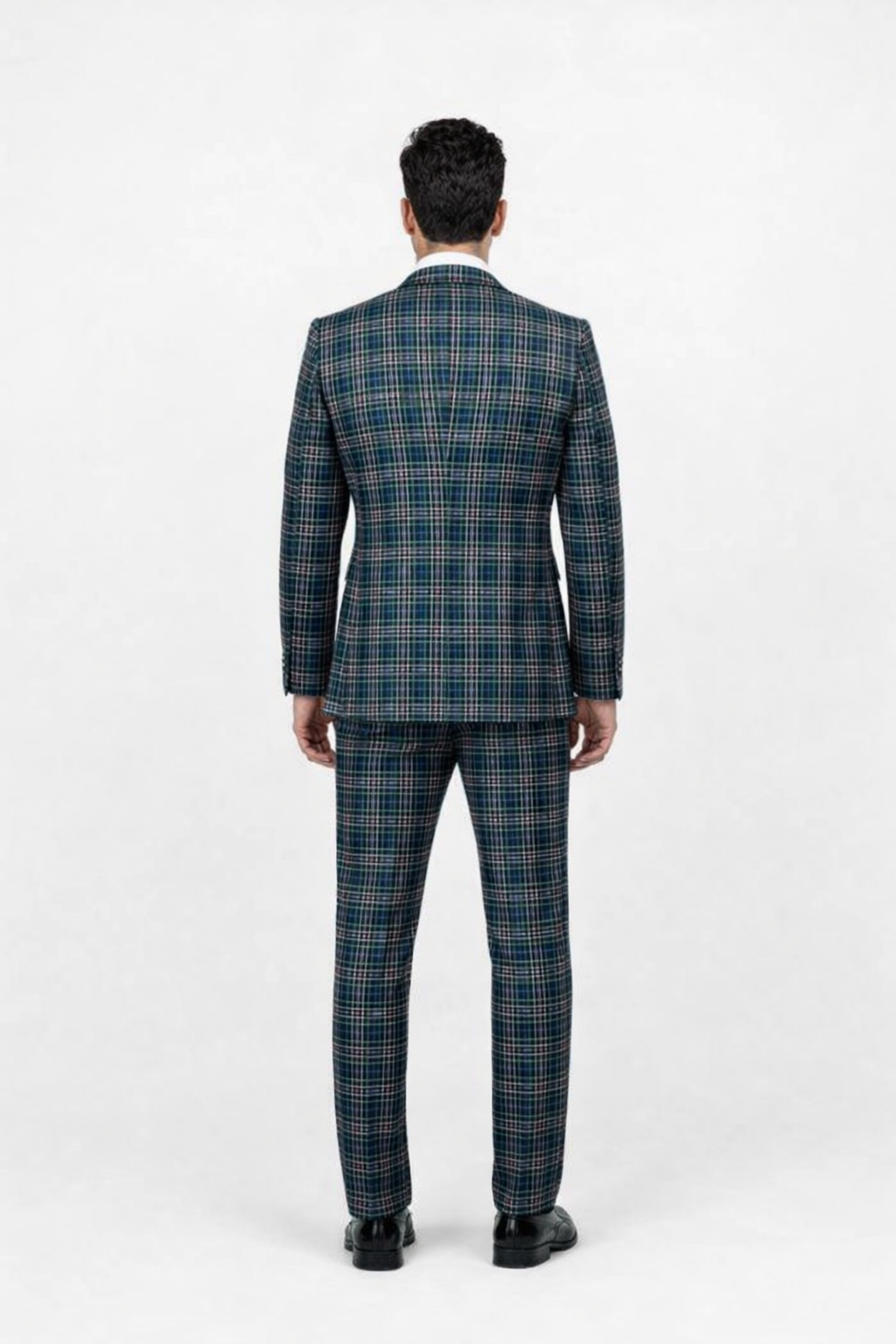 Green Wool Baggy Pleated Classic Suit by Rossiman
