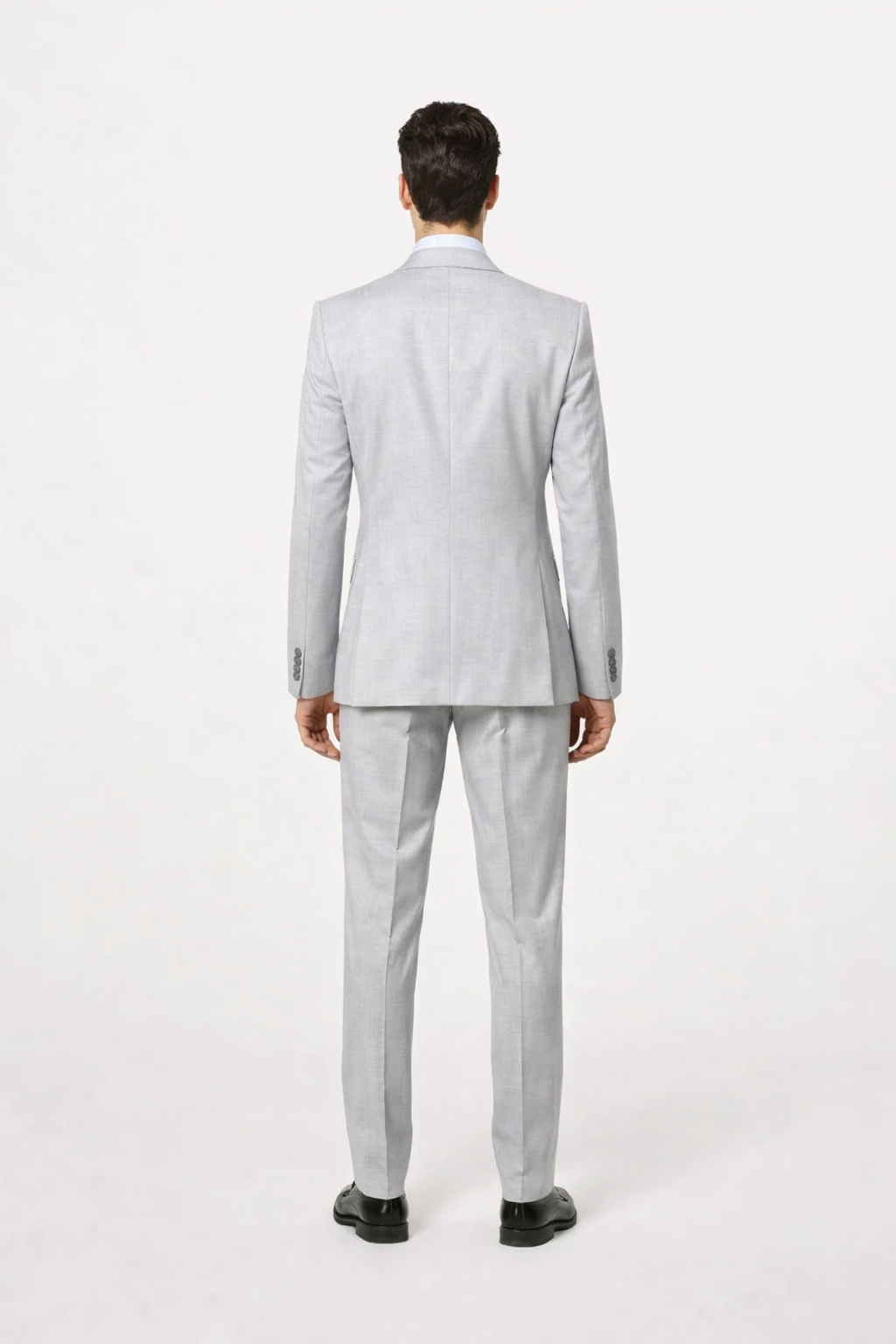 Grey Wool Classic 3 Piece Suit by Rossiman