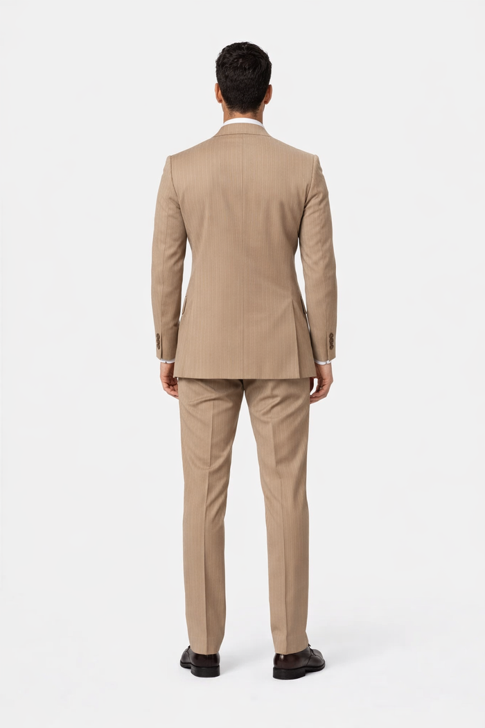 Rossiman Baggy Wool Pinstripe Suit, Classic Fit
