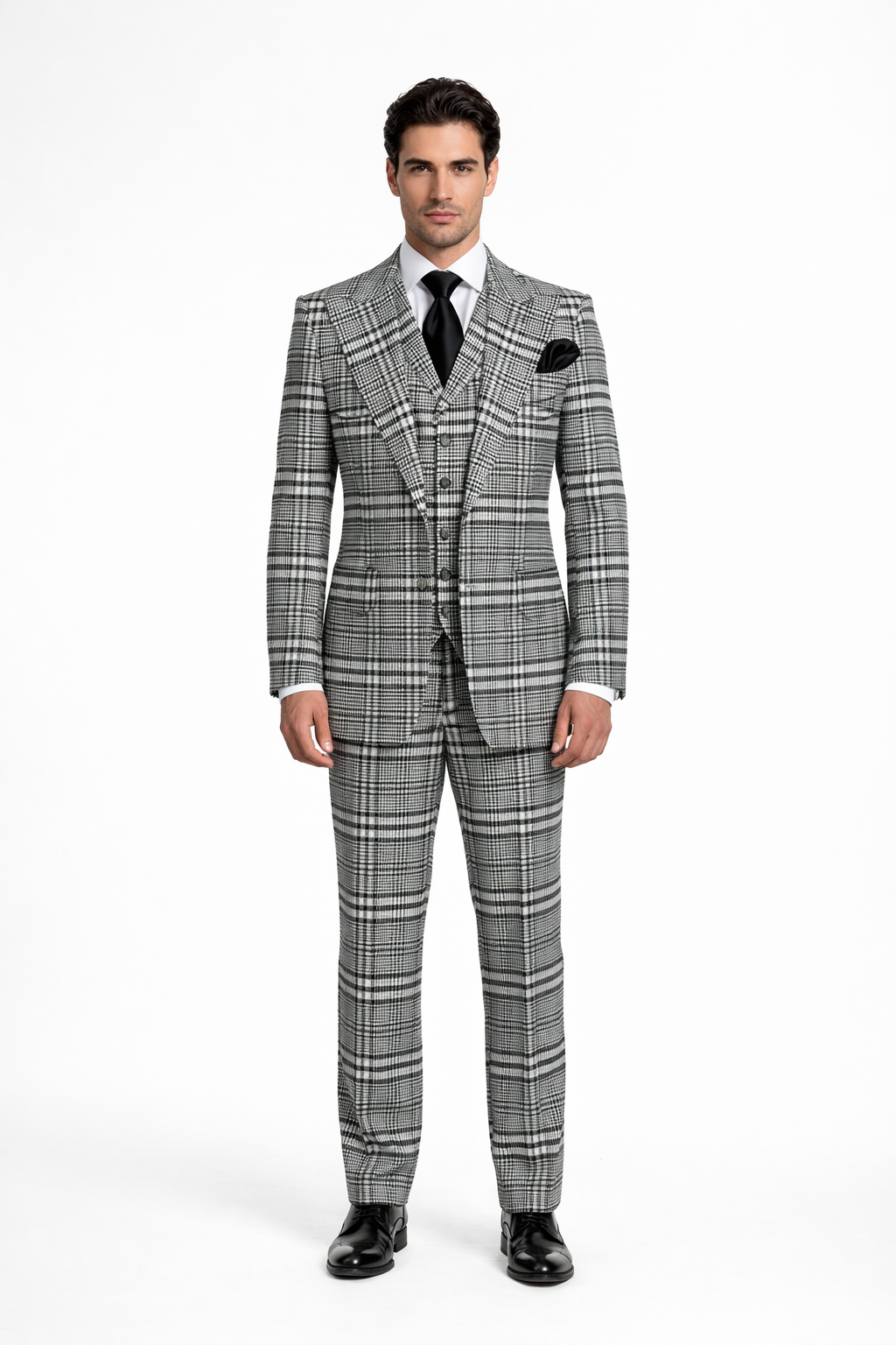 Rossiman Wool 3-Piece Suit with Baggy Pleated Pants
