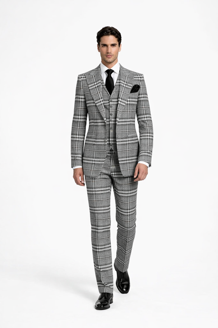 Rossiman Wool 3-Piece Suit with Baggy Pleated Pants